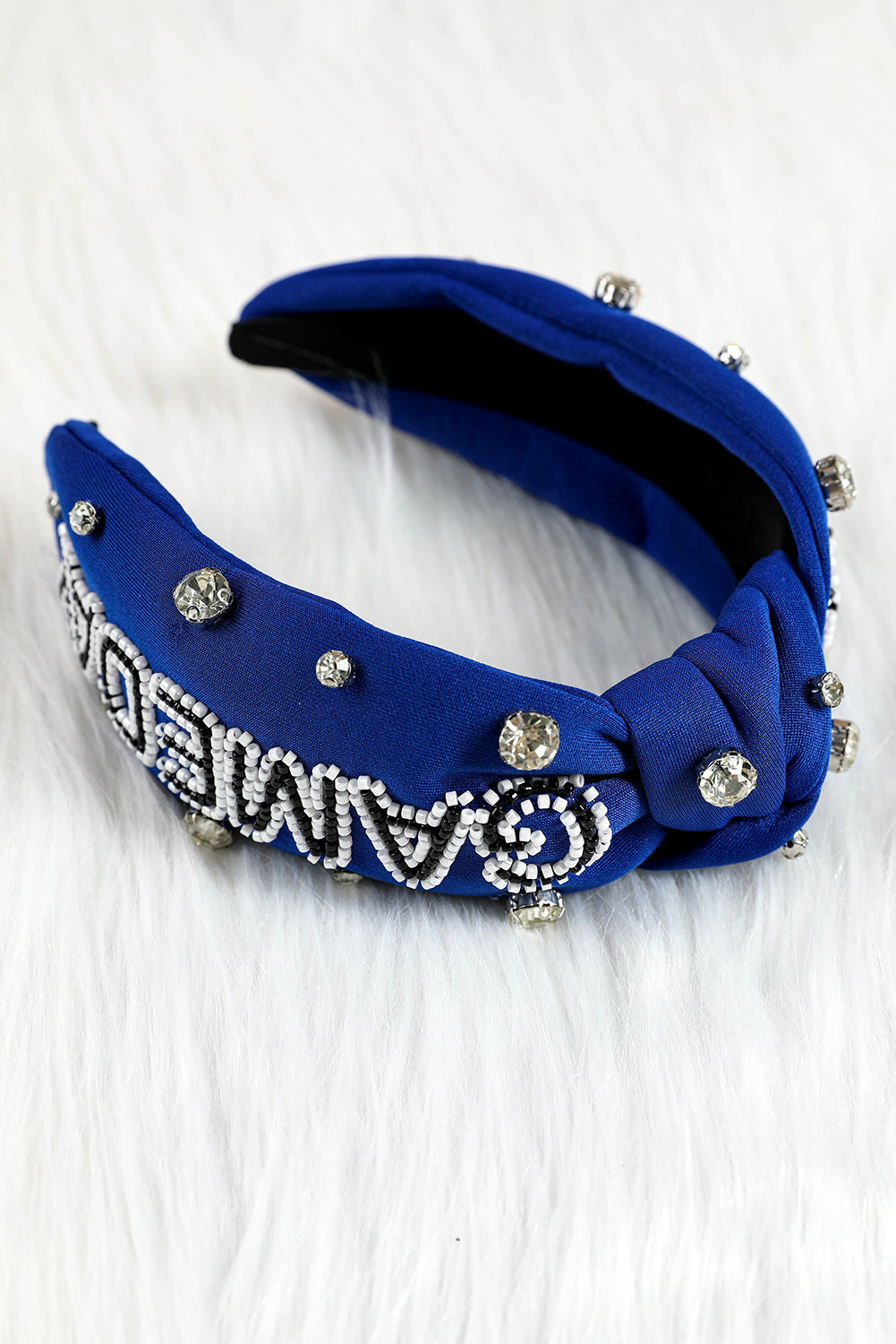 Rose Red Rhinestone GAMEDAY Pattern Headband