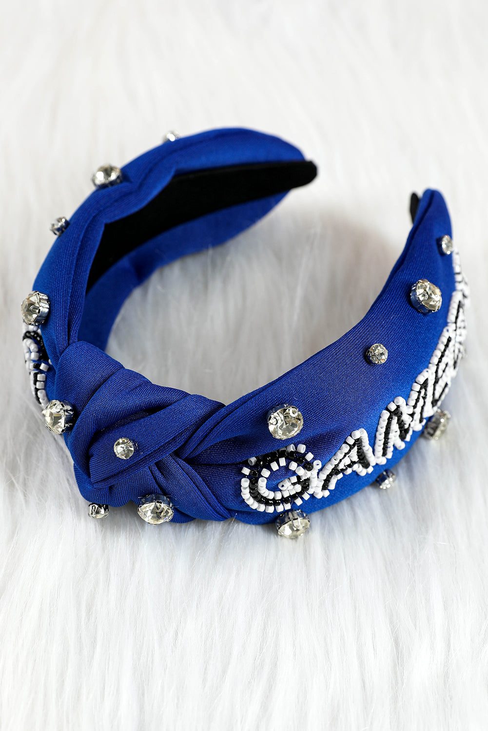 Rose Red Rhinestone GAMEDAY Pattern Headband