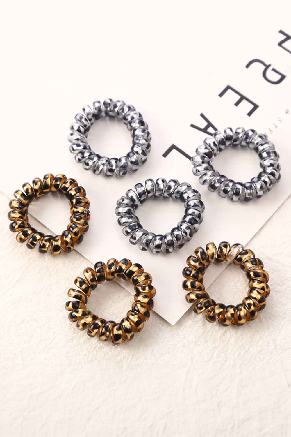 Thai Curry Leopard Print Spiral Hair Tie