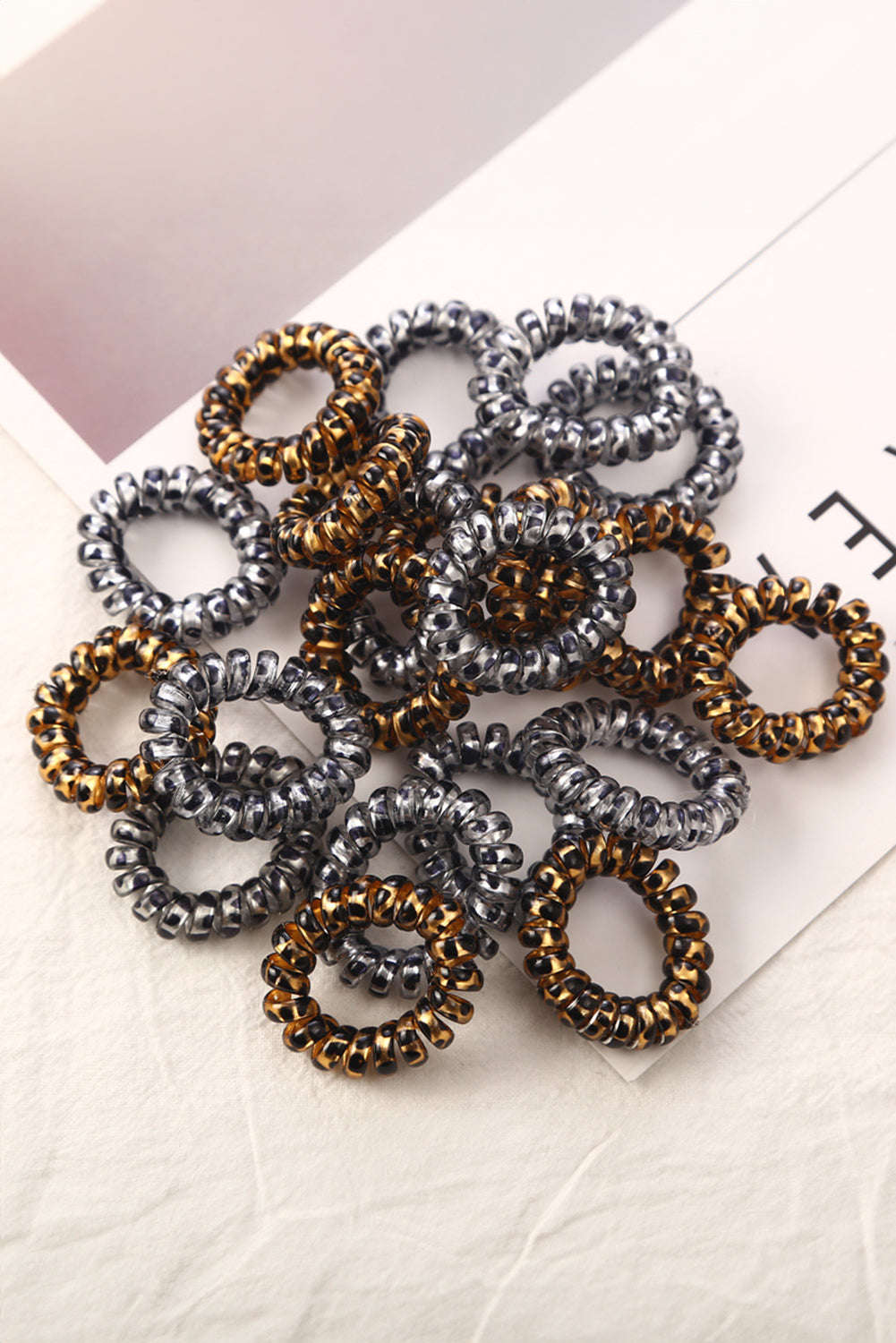 Thai Curry Leopard Print Spiral Hair Tie