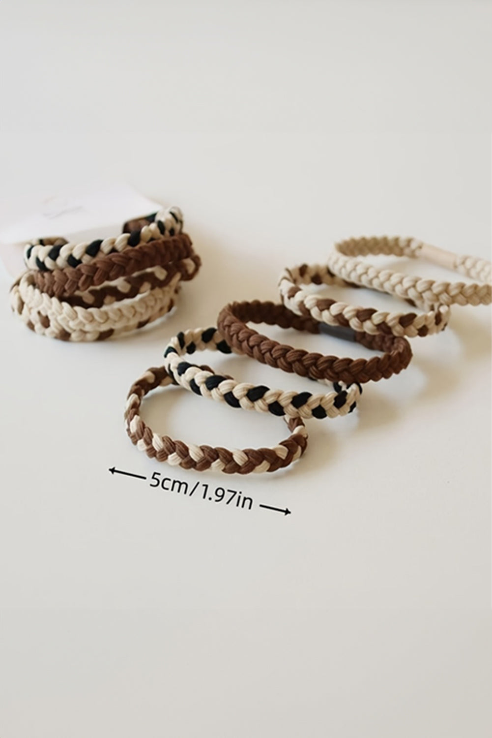 Chestnut 5Pcs Smile Face Decor Braided Hair Tie