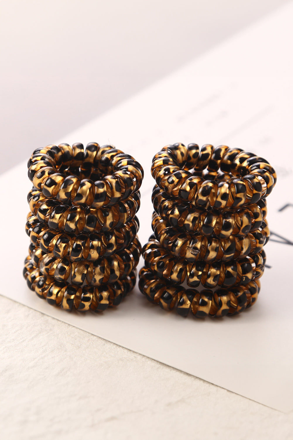 Thai Curry Leopard Print Spiral Hair Tie